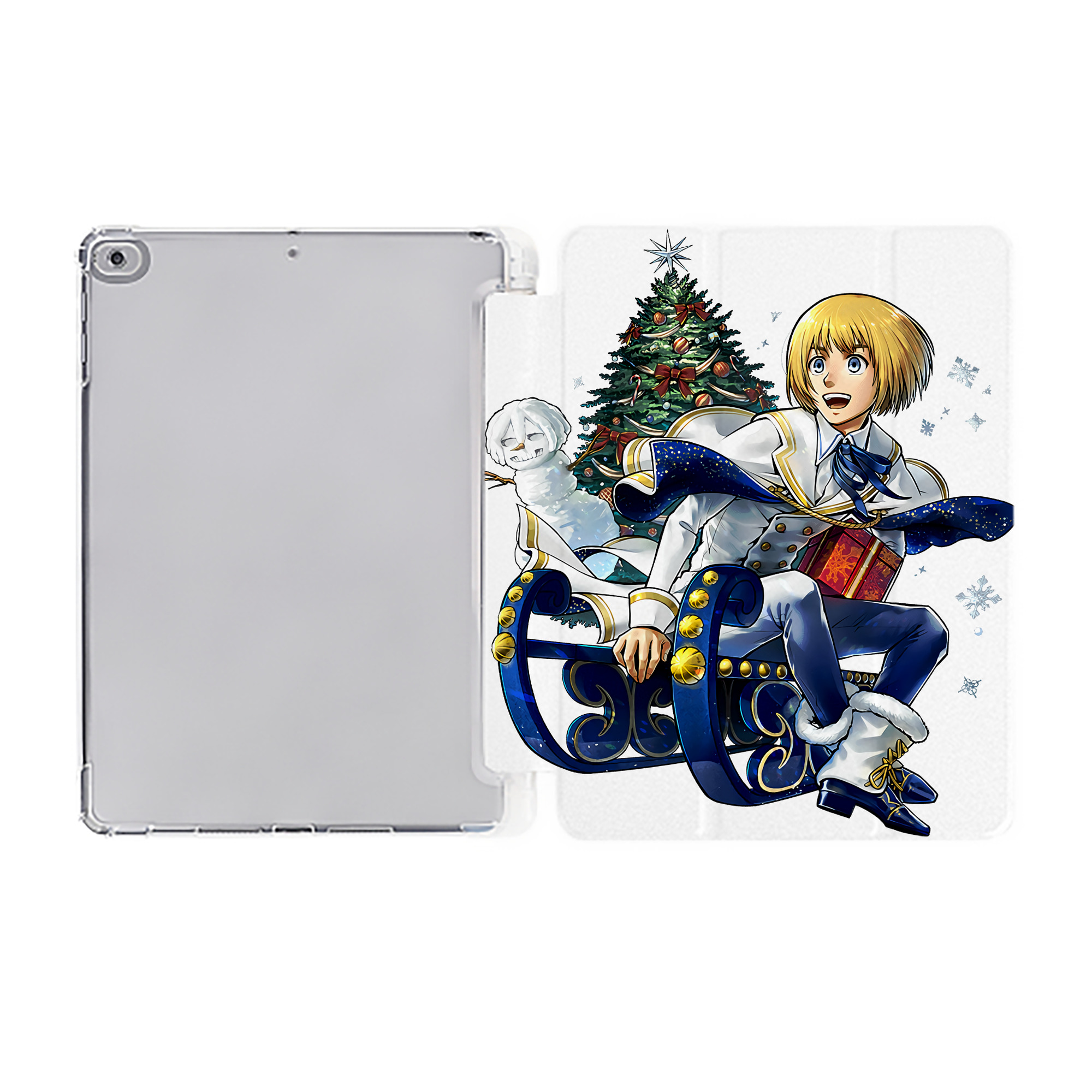 （画像用） 進撃の巨人 アルミン·アルレルト Attack on Titan Armin Arlert IPad ケース ペン収納付き 三つ折りスタンド PUレザー×シリコン 対応機種9.5/10.5/10.9インチ